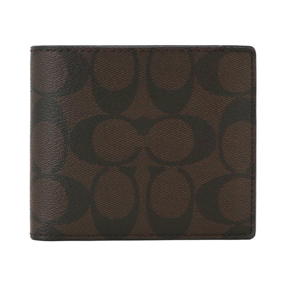 COACH NWT Compact ID Wallet In Signature Canvas